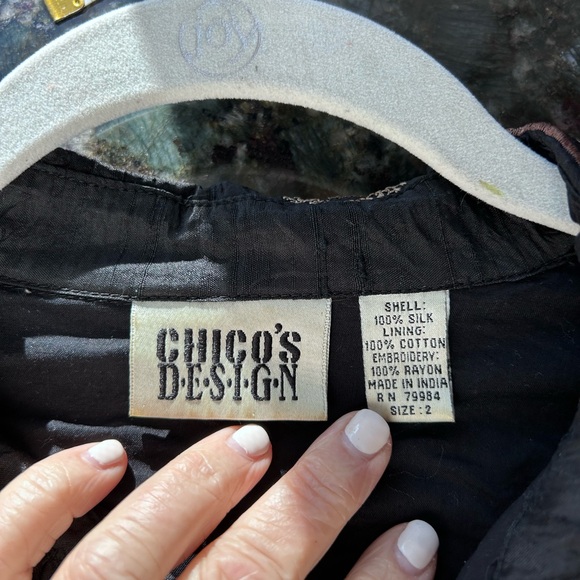 Vintage Chicos 100% Silk Fully Embroidered Jacket. Size 2. 80’s. Golden Girls. - Picture 7 of 13